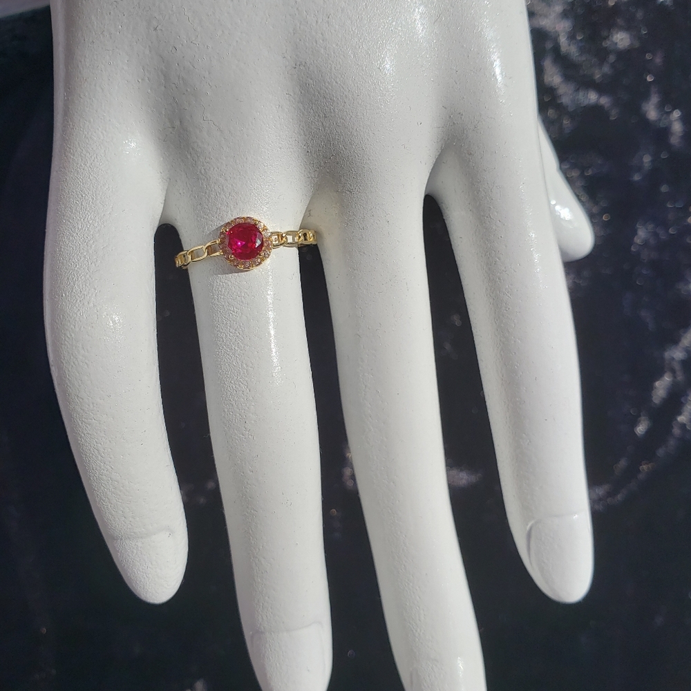 Pink ring 18k gold